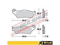   Brzdové destičky zadní Prox Honda 125/250/500,Yamaha 125/250,Kawasaki 125/250/500,Suzuki..