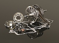   Kliková hřídel KAWASAKI KX250, 02-04  s dolním těsněním +gufera+ložiska